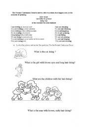 English Worksheet: present continuous