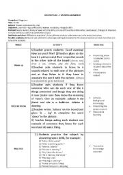 English Worksheet: Present continuous_lesson plan
