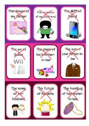 English Worksheet: Possessive case - Speaking cards III