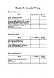 English Worksheet: An Editing Checklist