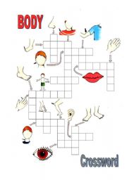 Body Parts Crossword - ESL worksheet by iricky82