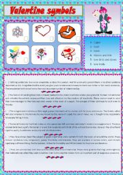 English Worksheet: Valentines symbols - set 3