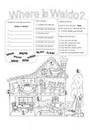 English Worksheet: Where is waldo?