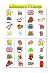 English Worksheet: bingo food ( 2nd part)