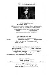 English worksheet: This is the life - Amy Mc Donald