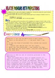 English Worksheet: Relative pronouns with prepositions