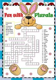 English Worksheet: PLurals - Regular and Irregular - Elementary - 2 pgs - key included