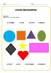 Shapes Recognition Worksheet