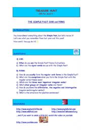 English worksheet: Treasure hunt - Simple Past