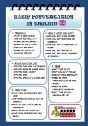 English Worksheet: BASIC CONVERSATION IN ENGLISH