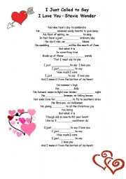 English Worksheet: Song worksheet for St.Valentines Day