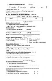 English Worksheet: 5th grade