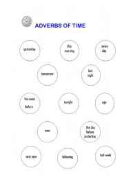 English worksheet: Adverbs of time