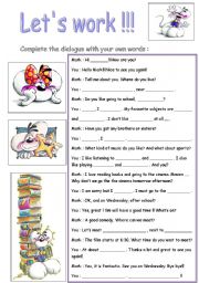 English Worksheet: A DIALOGUE