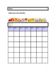 English worksheet: Make a calendar