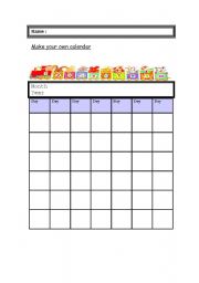 English Worksheet: Make a calendar