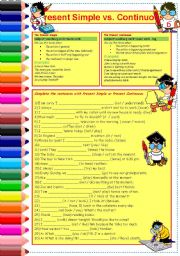 PRESENT SIMPLE VS CONTINUOUS