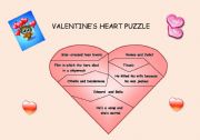 English Worksheet: Valentines jigsaw puzzle