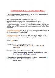 English Worksheet: The Pronunciation of ed , s on Verbs, and the Plural s