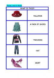 English worksheet: CLOTHES 