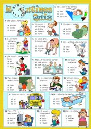 English Worksheet: ROUTINES - Quiz