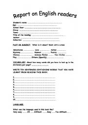 English Worksheet: REPORT ON ENGLISH READERS