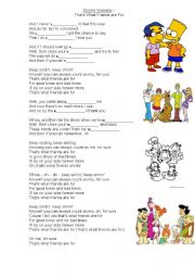 English Worksheet: Lyrics, THAT`S FRIENDS ARE FOR.   VALENTINE`S DAY. 