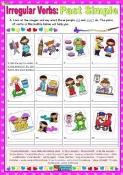 English Worksheet: Irregular Verbs:   Past Simple  (all forms)