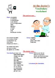 English Worksheet: At the doctors