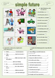 English Worksheet: Simple Future (14.02.11)