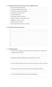 English Worksheet: Conditional and Passive