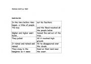 English worksheet: Dunbi the Owl. Sentence match up activity
