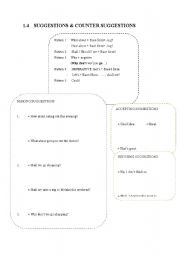 English worksheet: suggestions & counter suggestions