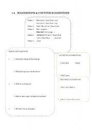English Worksheet: suggestions & counter suggestions