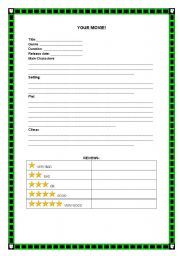 English worksheet: Movies and Movie Reviews