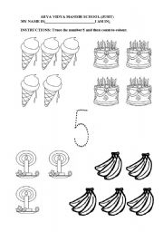 English Worksheet: Number 5 Worksheet