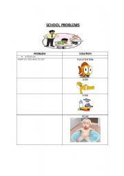 English Worksheet: school problems
