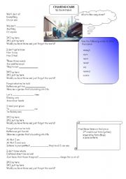 Song worksheet: Chasing cars by Snow Patrol