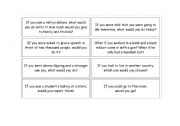 English Worksheet: Conditionals card game