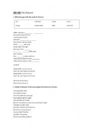 English worksheet: song Cry-cry oceana