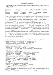 English Worksheet: Travel and holidays