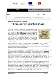 English Worksheet: Teleworking