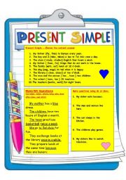 English Worksheet: Present  Simple Worksheet