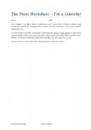 English Worksheet: The Press WS
