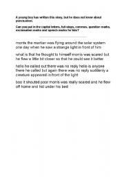 English Worksheet: missing punctuatiuon