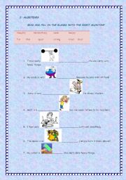 English worksheet: Adjectives for beginners