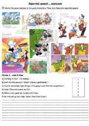 English Worksheet: reported speech : exercises.