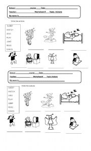 English worksheet: ACTIONS