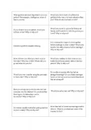 English Worksheet: Conversation cards