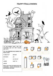 English Worksheet: Halloween monsters, where are they ? Preposition of space